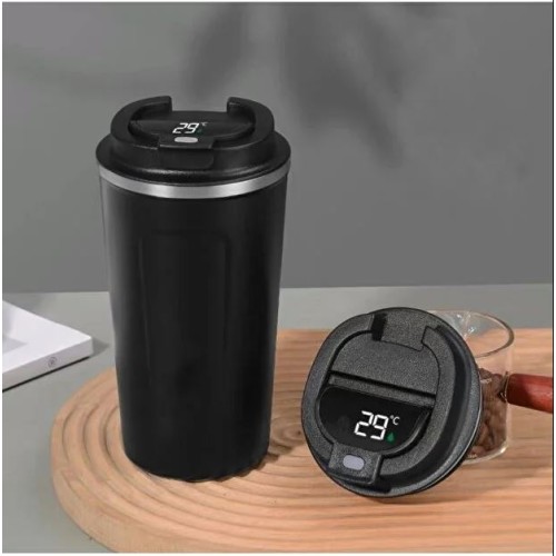Dijital Isı Göstergeli Paslanmaz  Çelik Bardak Termos Mug Kupa 400ml