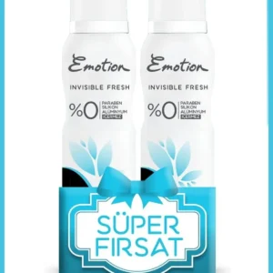 2 Adet Emotion Invisible Fresh Black & White Kadın Deodorant 150ml Vegan, Leke Bırakmaz