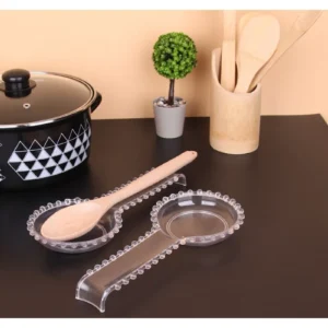 Şeffaf Plastik Boncuklu Kelepçe Kaşık Çırpıcı Altlığı 28 Cm Royaleks