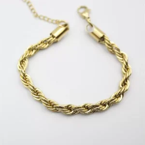 Burgu Çelik Bileklik 4mm - Altın