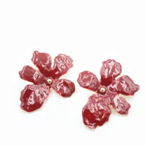 Çiçek Küpe - Bordo