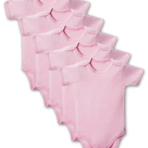 Pembe Yarım Kol Body Zıbın 7-12 YAŞ Çocuklar İçin (5 ADET) Alttan Çıtçıtlı Özel Gereksinimli