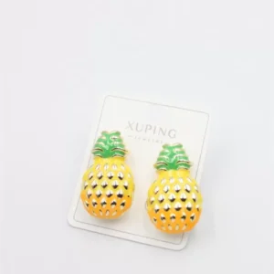 Mineli Ananas Küpe - Altın