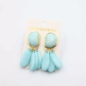 Taşlı Küpe - Turkuaz