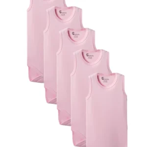 Pembe Askılı Body Zıbın 7-12 YAŞ Çocuklar İçin (5 ADET) Alttan Çıtçıtlı Özel Gereksinimli