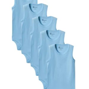 Mavi Askılı Body Zıbın 7-12 YAŞ Çocuklar İçin (5 ADET) Alttan Çıtçıtlı Özel Gereksinimli-D