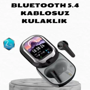 Aktif Gürültü Engelleme Özellikli Kablosuz Kulaklık – Akıllı Ekranlı Şarj Kutusu