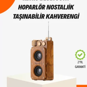 Ahşap Tarzı Kablosuz Hoparlör 5w Güçlü Bass Tf Usb Aux