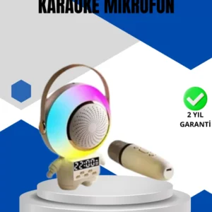 Kablosuz Mikrofonlu Astronot Tasarım Bluetooth Speaker Karaoke