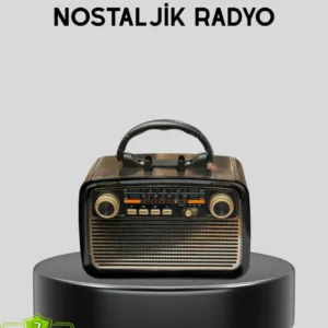 Led’li Nostaljik Bluetooth Hoparlör – Vintage Tasarım, Ahşap Doku