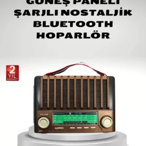 Taşınabilir Hoparlör Güneş Panelli Bluetooth Usb Sd Fm Am Sw Radyo