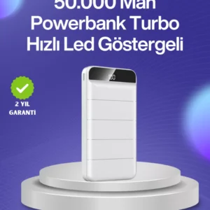 4 Cihazı Aynı Anda Şarj Edebilen Güçlü Powerbank 50000 Mah