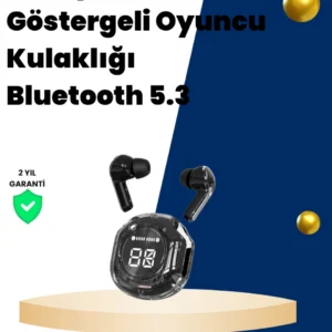 Bluetooth 5.3 Kablosuz Kulaklık 30mm Sürücü Led Ekranlı Mikrofonlu