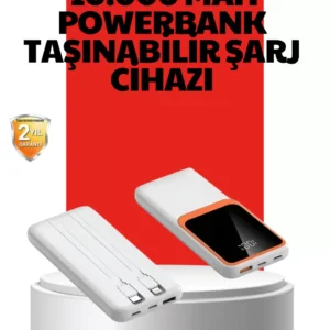 10000 Mah Taşınabilir Powerbank – Çift Çıkışlı Type-c Ve Lightning Uyumlu