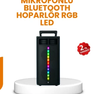 Bluetooth Işıklı Hoparlör – 2x5w Güç | Usb + Tf Kart + Fm Radyo | Siyah Renk (kopya)