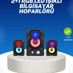 Rgb Işıklı Usb Hoparlör Seti 9w Çıkış Gücü Derin Bas