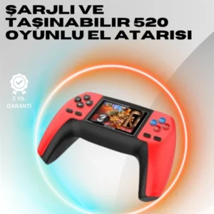 P5 Mini Retro Oyun Konsolu – Tak-çalıştır, 520 Hazır Oyun, Portatif Kullanım