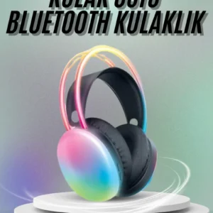 Kulak Üstü Kablosuz Bluetooth Kulaklık Unısex Renkli Işıklı Kulaklık