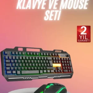 Rgb Işıklı Gaming Oyuncu Klavye Q Klavye Mouse Hediyeli