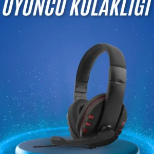 Oyuncu Kulaklığı Kulak Üstü Kablolu Stereo Mikrofonlu Yumuşak Kulak Yastığı