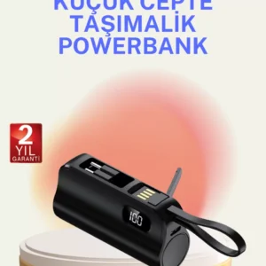 Dahili Konektörlü 20w Hızlı Şarj Mini Taşınabilir Powerbank