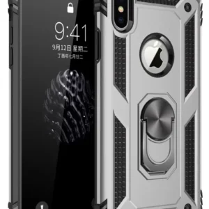 Newface İphone X Kılıf Sofya Yüzüklü Silikon Kapak - Gümüş