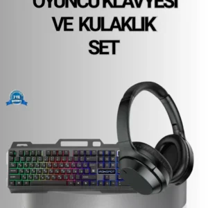 Işıklı Oyuncu Klavye Mouse Ve Bluetooth Kulaklık Seti Türkçe Q Usb