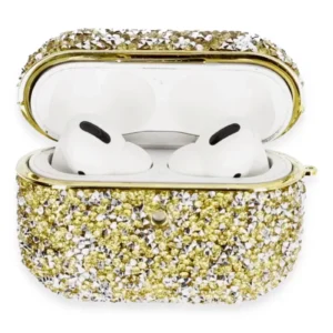 Newface Airpods Pro 2 (2.nesil) Luz Taşlı Kılıf - Gold