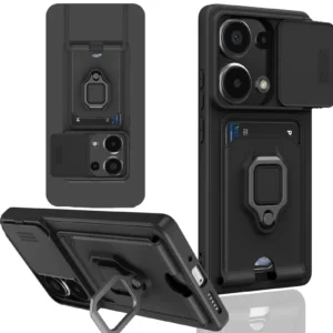 Newface Xiaomi Redmi Note 13 Pro 5g Kılıf Zuma Kartvizitli Yüzüklü Silikon - Siyah