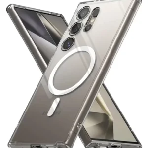 Newface Samsung Galaxy S24 Ultra Kılıf Magneticsafe Şeffaf Silikon - Şeffaf