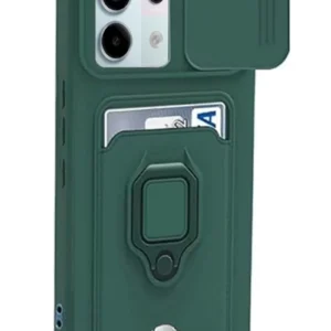 Newface Xiaomi Redmi Note 13 Pro 5g Kılıf Zuma Kartvizitli Yüzüklü Silikon - Yeşil
