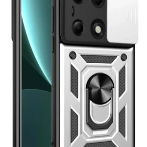 Newface Xiaomi Poco M6 Pro 4g Kılıf Pars Lens Yüzüklü Silikon - Gümüş