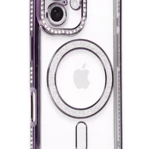 Newface İphone 16 Kılıf Joke Simli Magneticsafe Kılıf - Derin Mor