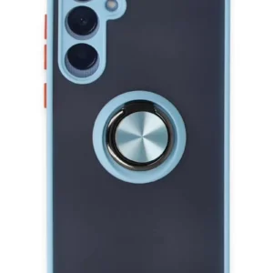 Newface Samsung Galaxy A15 4g Kılıf Montreal Yüzüklü Silikon Kapak - Buz Mavi