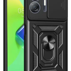 Newface İnfinix Hot 30 5g Kılıf Pars Lens Yüzüklü Silikon - Siyah