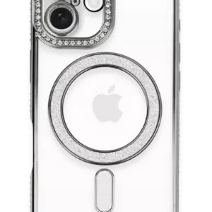 Newface İphone 16 Plus Kılıf Joke Simli Magneticsafe Kılıf - Gri