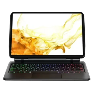 Newface Samsung Galaxy T870 Tab S7 11 Kılıf Eternal Ledli Klavyeli Tablet Kılıfı - Siyah