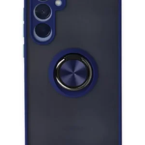 Newface Samsung Galaxy A25 5g Kılıf Montreal Yüzüklü Silikon Kapak - Lacivert