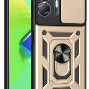 Newface İnfinix Hot 30 5g Kılıf Pars Lens Yüzüklü Silikon - Gold