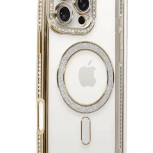 Newface İphone 16 Pro Kılıf Joke Simli Magneticsafe Kılıf - Gold