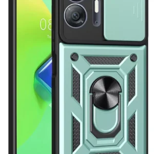 Newface İnfinix Hot 30 5g Kılıf Pars Lens Yüzüklü Silikon - Yeşil