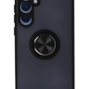 Newface Samsung Galaxy A35 5g Kılıf Montreal Yüzüklü Silikon Kapak - Siyah