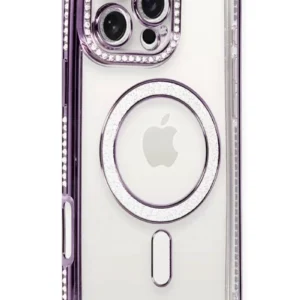 Newface İphone 16 Pro Kılıf Joke Simli Magneticsafe Kılıf - Derin Mor