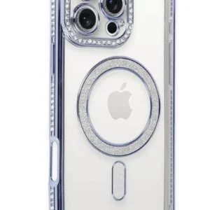 Newface İphone 16 Pro Kılıf Joke Simli Magneticsafe Kılıf - Mavi