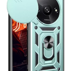 Newface Xiaomi Redmi A3 4g Kılıf Pars Lens Yüzüklü Silikon - Yeşil