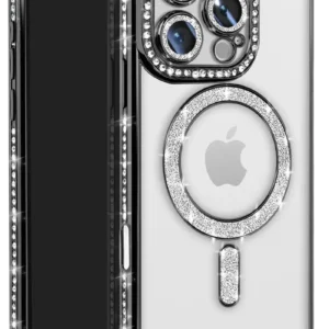 Newface İphone 16 Pro Max Kılıf Joke Simli Magneticsafe Kılıf - Siyah