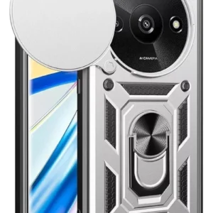 Newface Xiaomi Redmi A3 4g Kılıf Pars Lens Yüzüklü Silikon - Gümüş