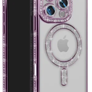 Newface İphone 16 Pro Max Kılıf Joke Simli Magneticsafe Kılıf - Derin Mor