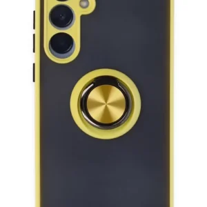 Newface Samsung Galaxy A55 5g Kılıf Montreal Yüzüklü Silikon Kapak - Sarı