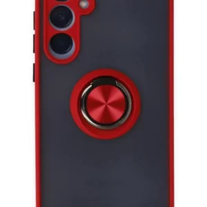 Newface Samsung Galaxy A55 5g Kılıf Montreal Yüzüklü Silikon Kapak - Kırmızı